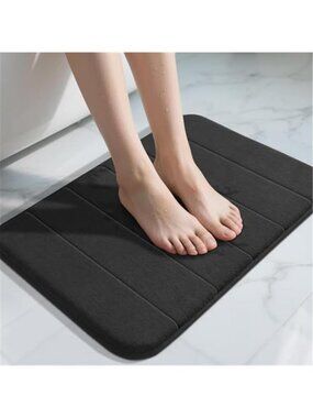 Memory Foam Bath Mat Soft Absorbent Non Slip Bathroom Rug Quick Dry Carpet
